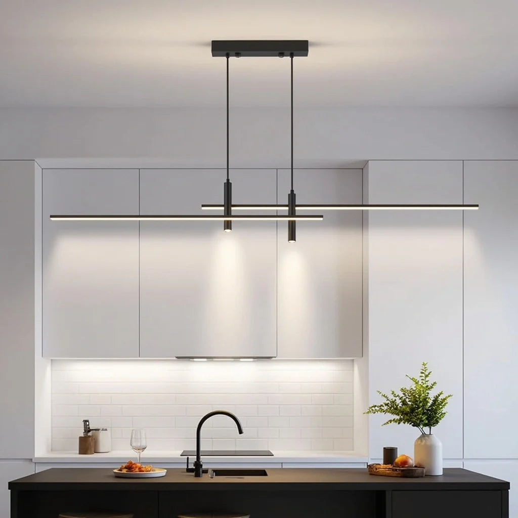 Moderne Hanglamp Zwart voor Eettafel met Afstandsbediening
