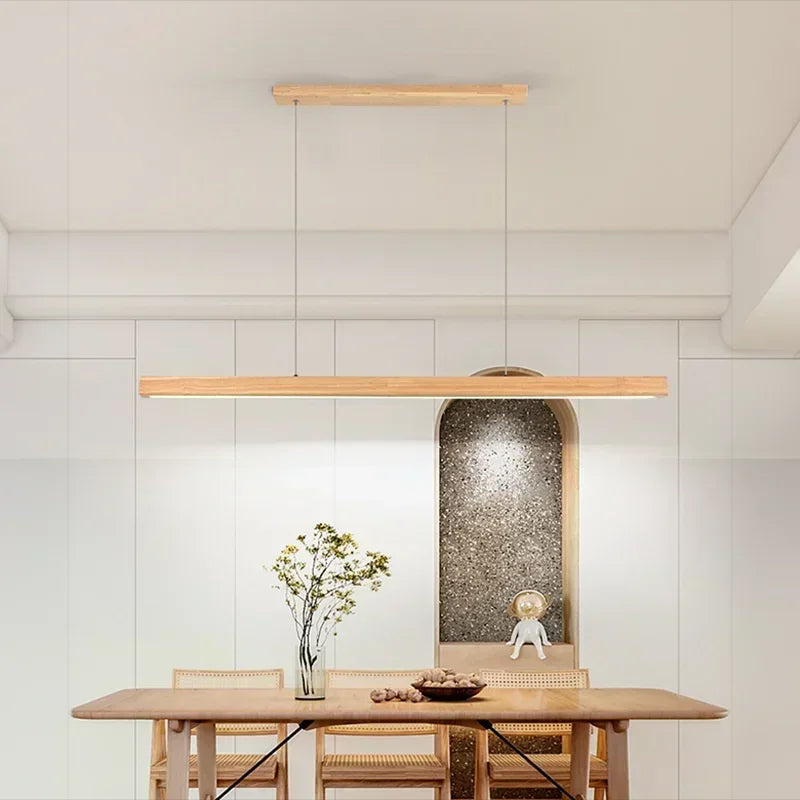 Moderne Houten Hanglamp voor Eettafel – Verstelbare LED Lamp voor Woonkamer en Slaapkamer